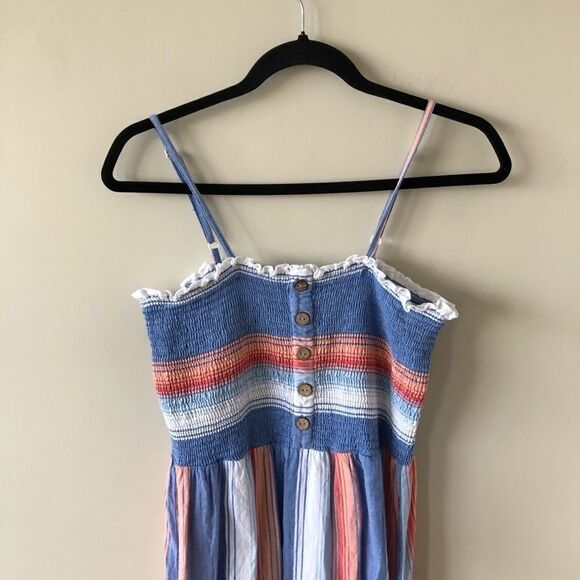 Angie Smocked Bodice Stripe Midi Dress - Picture 5 of 8